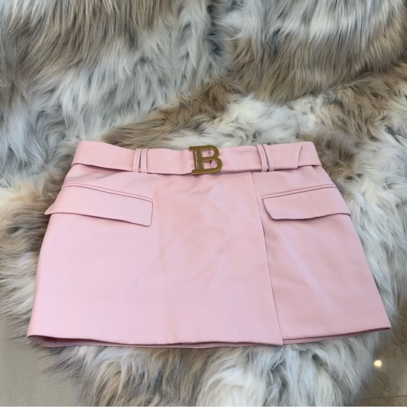 Balmain Pink Belted Mini Skirt 🩷 - Picture 1 of 7